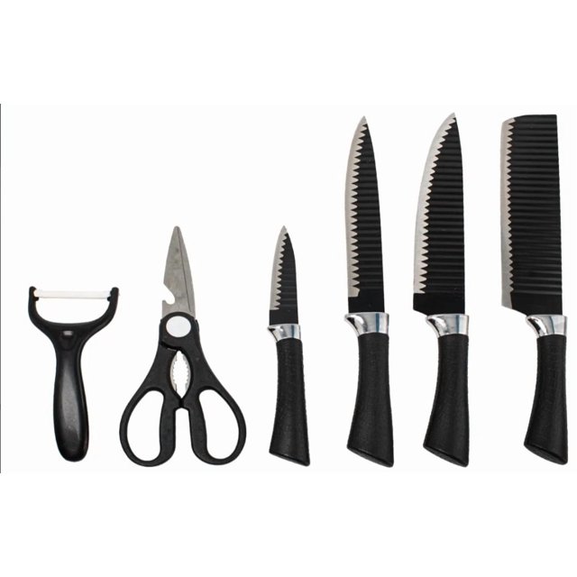 Set de Cuchillos de Acero Inoxidable 6 Piezas Negro