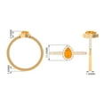 thumbnail image 6 of Rosec Jewels Fire Opal Teardrop Ring for Women with Diamond Halo - 5X7 mm (AAA Quality), 18K Yellow Gold, US 8.00, 6 of 10