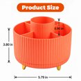 thumbnail image 6 of SUSWIM 5-Compartment Desktop Organizer & Holder with Rotating Organizers, Orange, 6 of 6