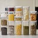 thumbnail image 5 of Lata de Grano Sellado, destinatario de Almacenamiento de Alimentos Transparente reutilizable para granos de cereales, 5 of 7