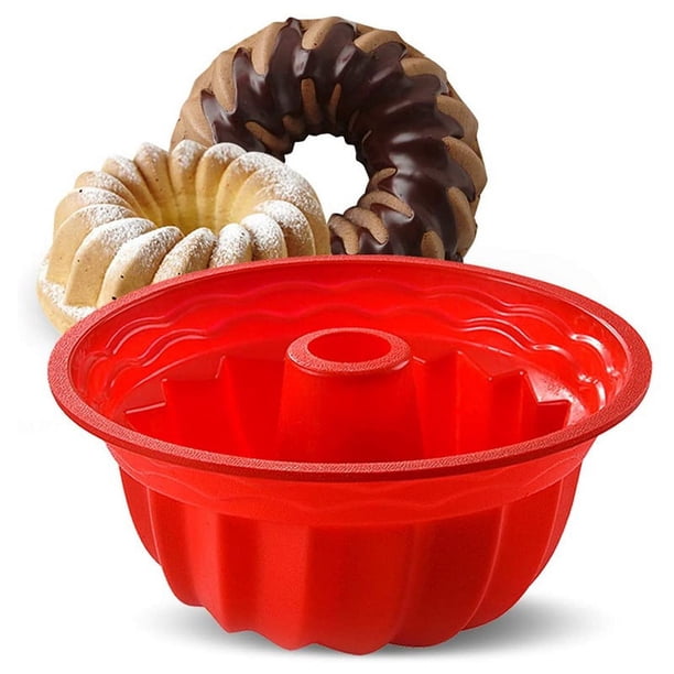 Molde para hornear pasteles estriado de silicona, molde para pasteles redondo de silicona de nivel superior, molde para pasteles antiadherente para gelatina, gelatina, pan, molde para hornea