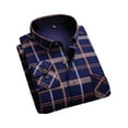 thumbnail image 2 of Plaid Shirt for Men Winter Warm Long Sleeve Lapel Neck Casual Slim Fit Tops Thicken Fleece Pullover, 2 of 2