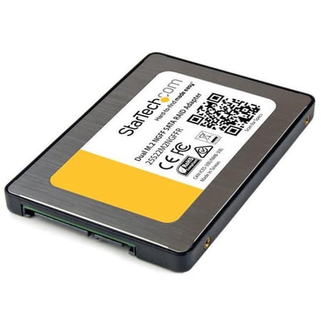 UPC: 0065030863315 | StarTech Dual M.2 SATA Adapter with RAID – 2x M.2 SSDs to 2.5in SATA (6Gbps) RAID Adapter Converter with TRIM Support (25S22M2NGFFR)