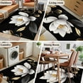 thumbnail image 5 of Gorgeous Flowers Area Rug 4x6 FT, Non Slip Kids Room Carpet, White Gold Floral Botanicals Black Washable Soft Floor Carpet Non-Shedding Throw Rug for Dorm Kitchen Study Room Home Office Bedside, 5 of 9