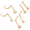 thumbnail image 1 of ,Perno curvo,Barra de ,Perno prisionero del pendiente de hélice,Joyas para el cuerpo,Joyería ,Acero inoxidable,Cristal de circón multicolor Hugo Piercing de nariz, 1 of 10