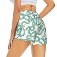 thumbnail image 3 of Disketp Hand Drawn Snake Print Women's Shorts Workout Shorts for Athletic Gym Running Shorts with Phone Pockets Small, 3 of 8