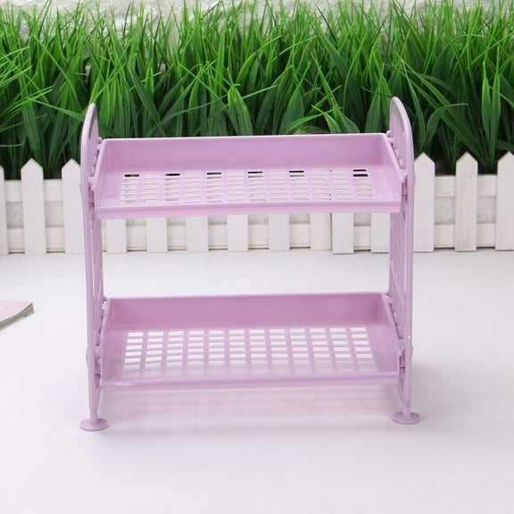 Huayishang Locker Shelf Desktop Cosmetics Jewelry Rack Double Folding Storage Rack Simple Home Desktop Bathroom Storage Shelf Storage Shelf, Kitchen Essentials Clearance Sale Purple