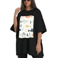 thumbnail image 4 of Plus Size Shirt for Women Black Tops for Women Short Sleeves Shirt for Women Fish T Shirt Crewneck Shirt for Women XS, 4 of 5