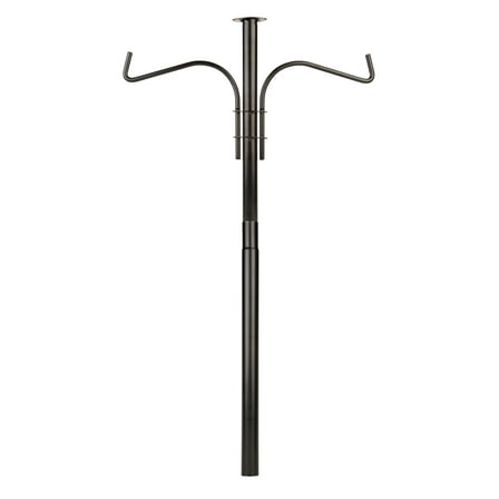 Pennington Premium Wild Bird Feeder Pole Plus, 5 feet Installed Height, Black