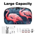 thumbnail image 3 of Flamingo Waterproof Oxford Cloth Hard Drive Case with Charger Pouch, PC Case, Small Travel Electronic Organizer, and Cord Organizer Travel - 5.9x9.44x3.14 in, 3 of 6