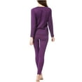 thumbnail image 3 of uublik Thermal Underwear Set for Women Long Johns with Fleece Lined Long Sleeves Base Layer Set Top Bottom Purple, 3 of 3