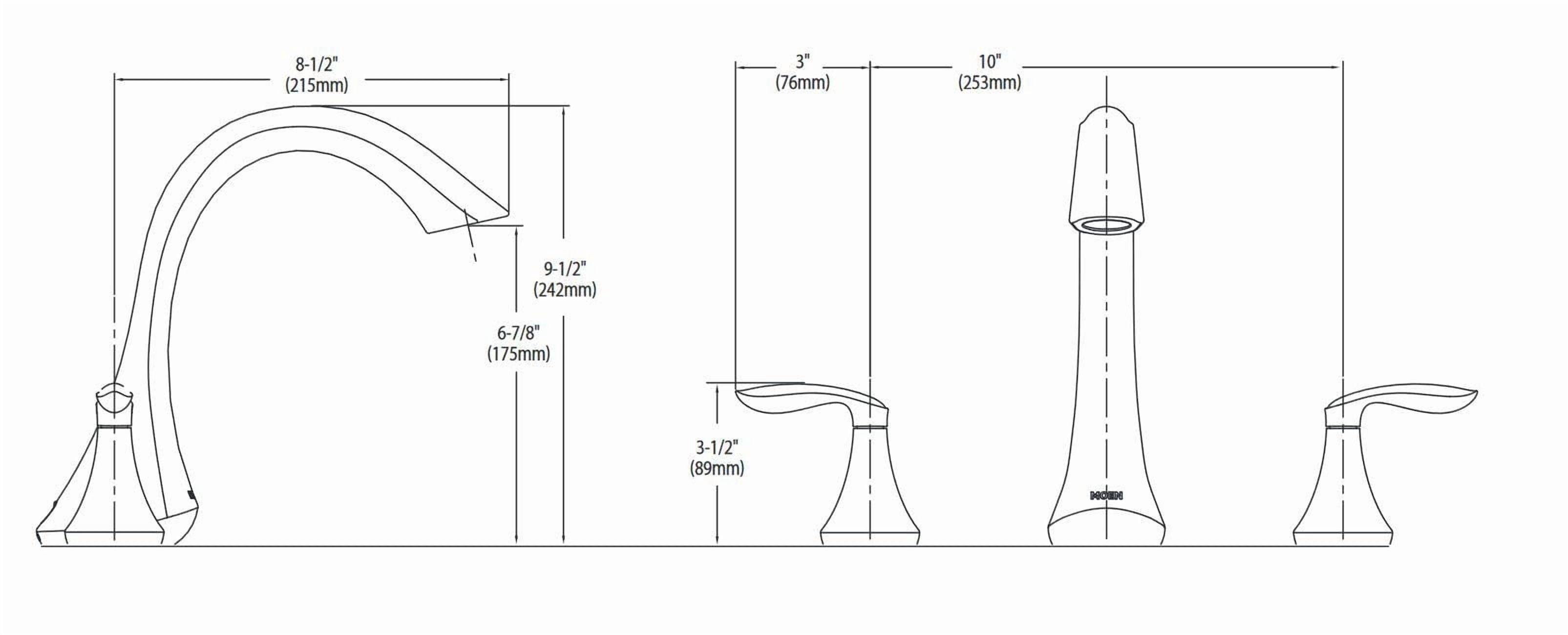 Moen T943BN Eva Two Handle Roman Tub Faucet