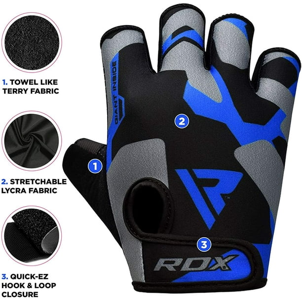 RDX Weight Lifting Gloves Fitness Workout, Anti Slip Padded Palm Grip  Protection Elasticated Breathable Men Women Gym Home Bodybuilding Strength