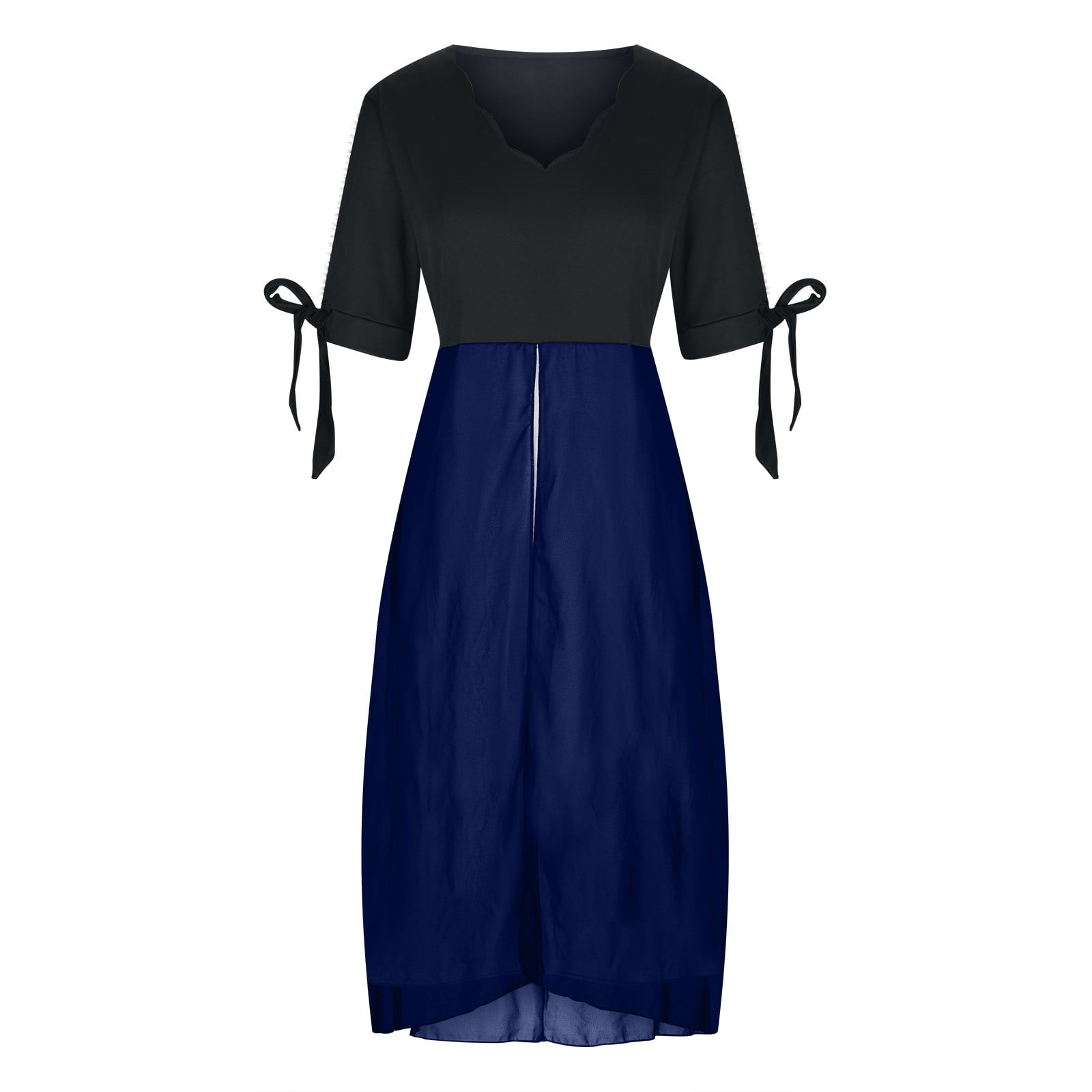 YWDJ Semi Formal Dresses for Women Bridesmaid Dresses Plus Size Vintage Short Sleeve V Neck Fashion Solid Party Large Size Gift for Wedding Guest Evening Party Graduation Birthday Party Tea Party