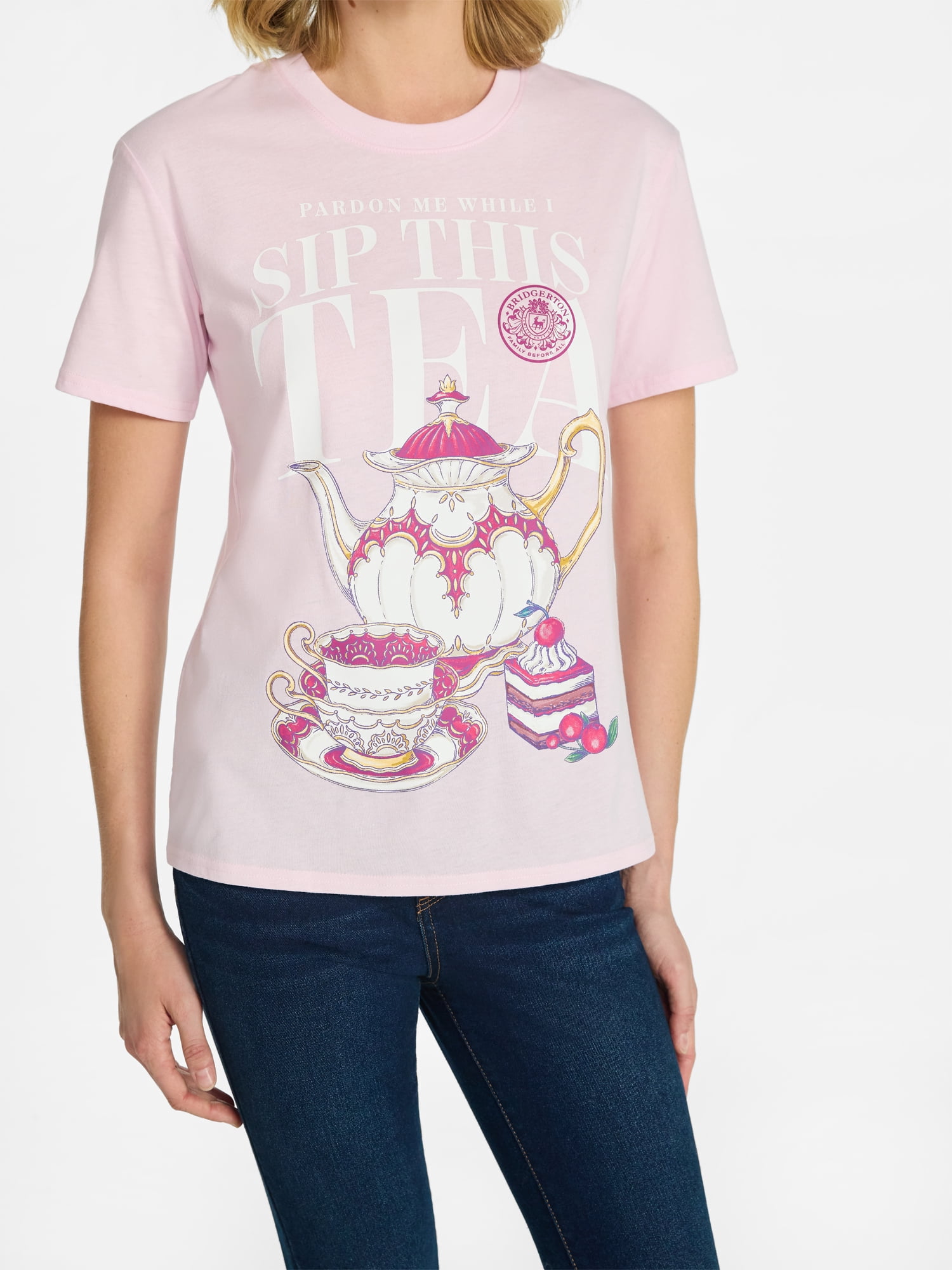 Netflix Bridgerton Women's Graphic Tee with Short Sleeves, Sizes XXS-XXL