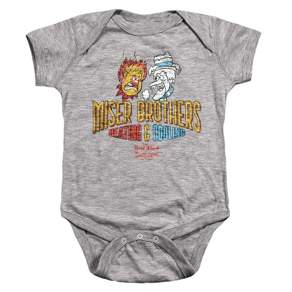 The Year Without Santa Claus Miser Brothers Unisex Infant Snap Suit for Baby, Athletic Heather, Small