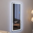 thumbnail image 6 of LVSOMT 47"x18" RGB LED Mirror, Over The Door Lighted Mirror, Full Length with Lights, Wall Mounted Hanging Mirror, Full Body Dressing Mirror, Light Up Mirror for Bedroom Living Room, White, 6 of 9