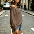 thumbnail image 6 of Diufon Off Shoulder Sweatshirt for Women Long Sleeve Drop Shoulder Pullover Tops Soft Comfy Fall Winter Warm Sweatshirts, 6 of 9