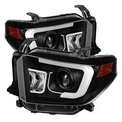 Convient pour Toyota Tundra 2018-2018 Spyder Automotive Phare Assemblage Ampoule Halogène 5080158; Faisceau de Projecteur; Ampoule Claire; Lentille Claire; Boîtier en Plastique Noir; Ensemble de 2