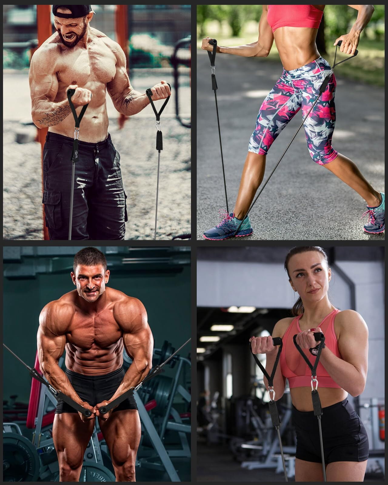 Zacro Resistance Bands Set, 270 lbs Heavy Exercise Resistance Bands with Handles Door Anchor for Muscle Training Stretching Workout Bands for Home Gym