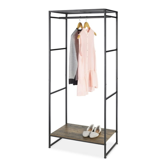 Whitmor Modern Industrial Metal Wardrobe Armoire Adult Use