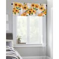 thumbnail image 4 of Sunflower Window Valance Rod Pocket Short Curtain Panels Rustic Sunflower Kitchen Curtains Valances, Farm Sunflower on Old Newspaper Window Treatments Drapes for Living Room Bedroom Decor, 54x18In, 4 of 6
