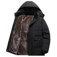thumbnail image 2 of Men's Long Sleeved Winter Coats Warm Water Resistant Puffy Hooded Windbreaker Insulated Thicken Jackets with Hood, 2 of 9