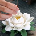 thumbnail image 4 of Matsuzay Quemador de incienso moderno hecho a mano budista estilo chino incensario flor artesanía decoración del hogar sala de estar interior Decoración del hogar Blanco L, 4 of 6