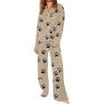 thumbnail image 4 of Tnhcen Dog Paw Footprint Womens 2025 Pajama Sets Long Sleeve Sleepwear Soft Pjs Set Winter 2 Piece Nightwear, 4 of 8