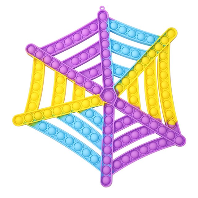 Spider Web Push Bubble Fingertip Juguete de descompresión antiestrés (Multicolor) Tmvgtek Nuevos Originales