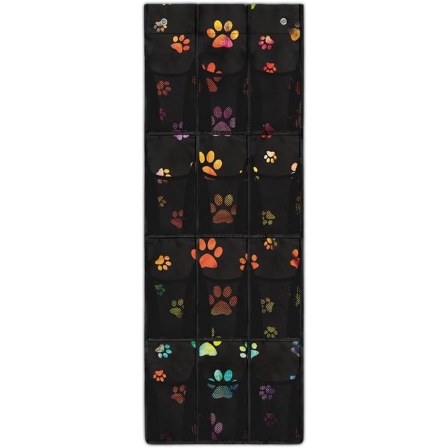 Colorful Dog Claw Over The Door Pantry Organizer Space-Saving Over The Door Shoe Storage Organizer Bringing Convenience to Life and Work It Is Suitable for Renters Women Men