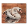 thumbnail image 3 of Designart 'Close Up Swan On The Water' Traditional Print on Natural Pine Wood, 3 of 5