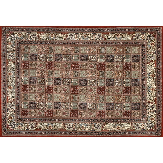 Ahgly Company Machine Washable Indoor Rectangle Traditional Camel Brown Area Rugs, 7' x 10'