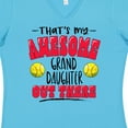 thumbnail image 4 of Inktastic That's My Awesome Granddaughter out There with Softballs Women's V-Neck T-Shirt, 4 of 5