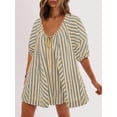 thumbnail image 5 of Womens Oversized Striped Romper Dress Shorts Jumpsuit Beach Vacation Clothes with Pockets, 5 of 7