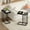 Marble Black, variant on VECELO Set of 2 C-Shaped Sofa Side Table, Small End Table for Living Room, Narrow Bedside/TV Tray Table, Gray