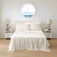 thumbnail image 3 of Coastal Living 4-Piece White Soft Brushed Microfiber Luxury Cooling Sheet Set, Queen, 3 of 11