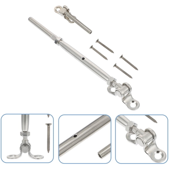 Raindrops Turnbuckle Tensioners 1 Set Cable Railing Hardware Silver Stainless Steel for Garden Fence Resistant