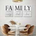 thumbnail image 3 of Home Family Wall Decor, Wall Art for Living Room Set of 3 Inspirational Canvas Prints Black and White Framed Canvas Art Paintings Wood Wall Decoration for Dining Room Bedroom Home Decor 12"x16", 3 of 6
