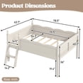 thumbnail image 2 of Harper & Bright Designs Full Loft Bed with Side Book Shelf, Solid Wood Low Loft Bed Frame with Full-Length Guardrails and Ladder for Boys Girls, Beige, 2 of 15