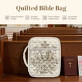 thumbnail image 4 of FOR U DESIGNS Lion Cross Rose Pattern Bible Case Handbag with Handle Quilted Bible Holder Case Bible Journaling Supplies Bible Carrier Tote Bag for Bible Study/Daily Use, 4 of 7