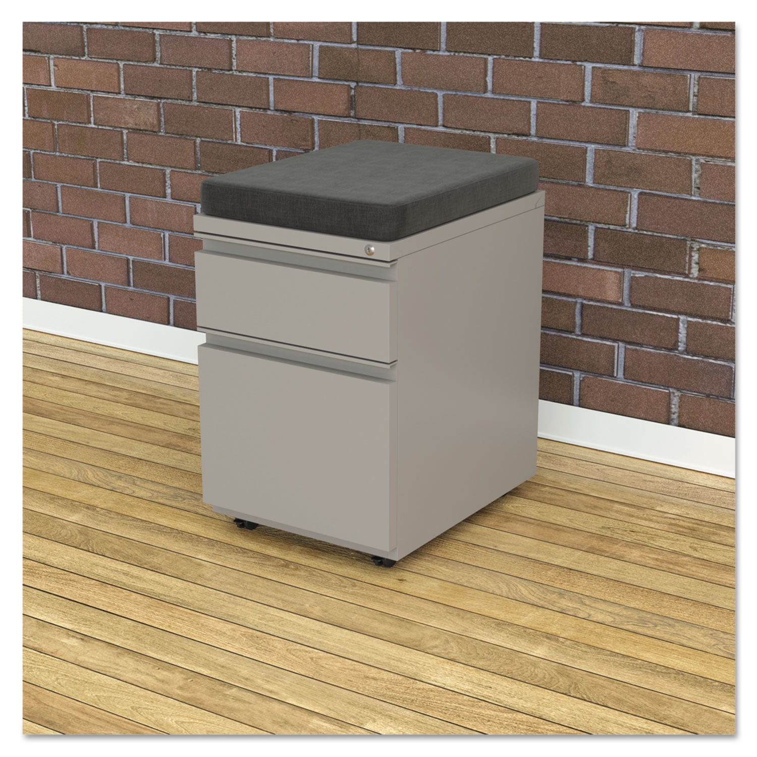 Alera 2 Drawers Vertical Lockable Filing Cabinet, Light Gray