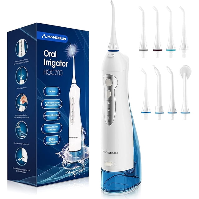 Water Flosser Hangsun HOC700, depósito inalámbrico recargable de 300 ml