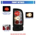 thumbnail image 3 of Tail Lights For 1994-2001 Dodge Ram 1500 Pickup & 1994-2002 Dodge Ram 2500/3500 & 1995-2002 Dodae Ram 4000(Not fit for Cab & chassis models)Rear Lamps Chrome/Clear Lens, 3 of 8