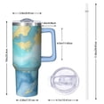 thumbnail image 2 of OBREWU Teal Gold Marble Tumbler with Handle and Lid,Teal Gold Marble 40oz Double Wall Vacuum Insulated Tumbler,Cups Gift for Women and Men, 2 of 7