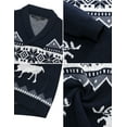 thumbnail image 4 of Yesfashion Men's Christmas Sweaters Holiday Reindeer Snowflakes V Neck Jumpers, 4 of 9