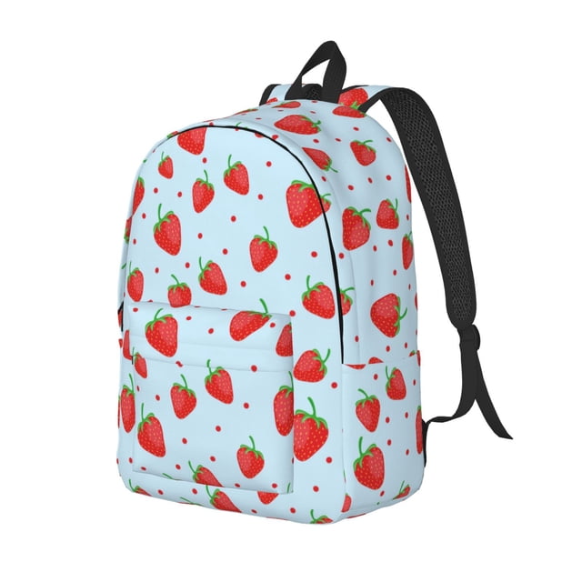 Fotbe Strawberry Mochila de Lona con Estampado, Mochila Duradera, Mochila Versátil de Alta Calidad, Mochila Compacta Vintage-Small