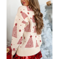 thumbnail image 4 of Women Christmas Sweater Vintage Long Sleeve Crew Neck Knitted Pullover Sweater Winter Jumper Tops, 4 of 5