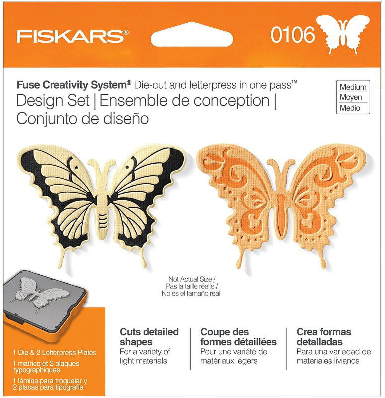 Fiskars Fuse Creativity System Marquis Design Set - Die Cut & Letterpress Plates, Medium, Requires Machine