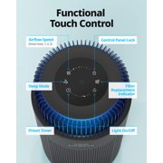 COWAY Air Purifier for Bedroom Home up to 810 ft², HEPA Filter for Smoke, Allergies, Pet Dander, Odor, AQI Monitor, Auto Mode, Timer, Filter Indicator, Night Light, Airmega 100 Black